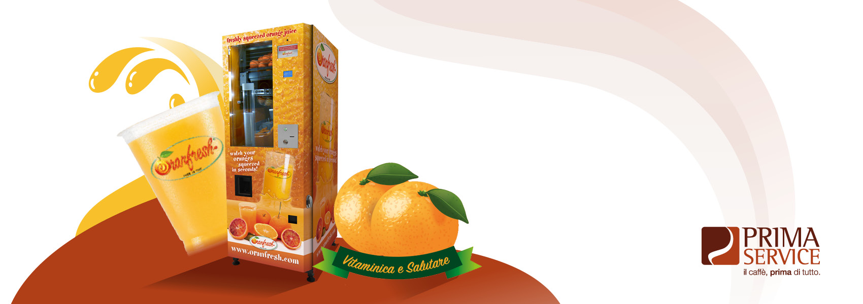 Distributori automatici di spremuta d'arancia in azienda